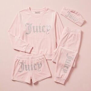 NWT Juicy Couture Pink 4 Piece Pajama Set